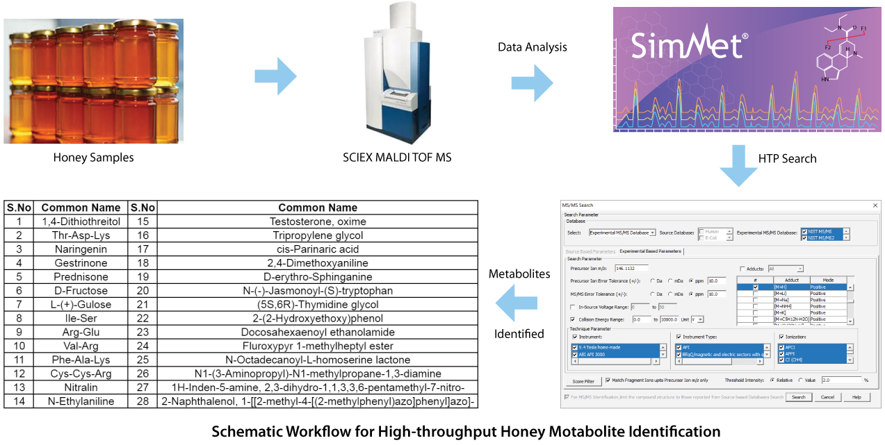 Schematic Workflow for High-throughput Honey Motabolite Identification